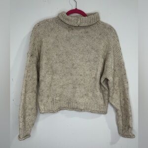 ANTHROPOLOGE mock neck wool sweater XS